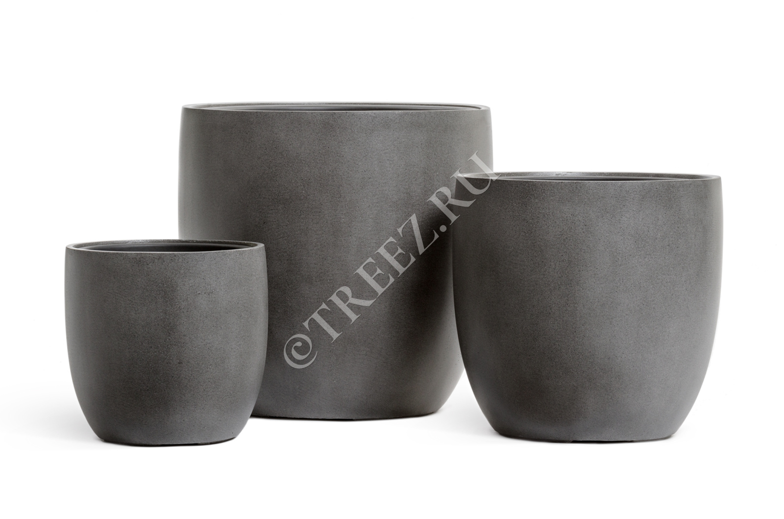 КашпоTREEZEffectory-Beton-Округлыйконус-Тёмно-серыйбетон