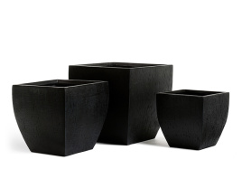 Кашпо TREEZ ERGO - серия Cork - Трапеция-чаша - Антрацит