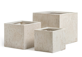 Кашпо TREEZ ERGO - Cork - Куб - Белый песок