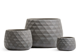 Кашпо TREEZ ERGO - Diamond - Низкая чаша - Мокко