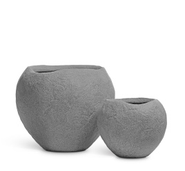 Кашпо TREEZ Effectory - Organic - Сфера - Серый ледник