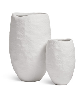 Кашпо TREEZ Effectory - Organic - Высокая чаша - Белый камень