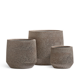 Кашпо TREEZ ERGO - Hard Rock - Трапециевидная чаша - Песок серый беж