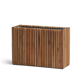 Кашпо TREEZ Effectory - Timberline - Низкий узкий дивайдер - Тёмное дерево