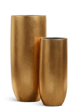 Кашпо TREEZ Effectory - Metal - Высокий округлый конус - Сусальное золото