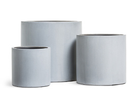 Кашпо TREEZ Effectory - Beton - Цилиндр - Серый ледник