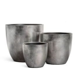 Кашпо TREEZ Effectory - Metal - Округлый конус - Стальное серебро