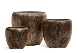 Кашпо TREEZ Effectory - Wow - Конус-Чаша - Тёмное матовое золото