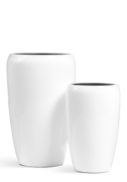 Кашпо TREEZ Effectory - Gloss - Высокий округлый конус - Белый глянцевый лак