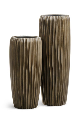 Кашпо TREEZ Effectory - Metal - Высокий конус Design Wave - Чернёная бронза