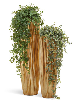 Сет № 16 - Композиция с плющом в кашпо Treez Effectory Metal Giant Design Wave Сусальное золото