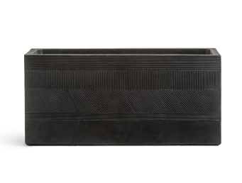 Кашпо TREEZ ERGO - Graphics - Низкий прямоугольник - Чёрный графит