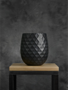 Кашпо TREEZ ERGO - Diamond - Округлая чаша - Антрацит