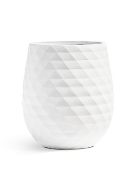 Кашпо TREEZ ERGO - Diamond - Округлая чаша - Белый камень