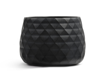 Кашпо TREEZ ERGO - Diamond - Низкая чаша - Антрацит