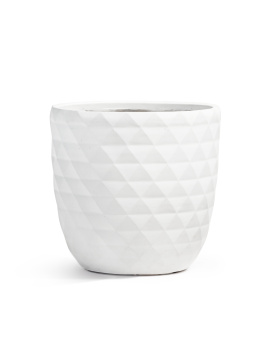 Кашпо TREEZ ERGO - Diamond - Чаша-конус - Белый камень