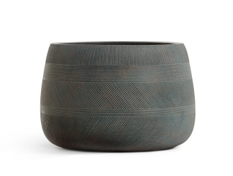 Кашпо TREEZ ERGO - Graphics - Низкая чаша - Окись с медной патиной