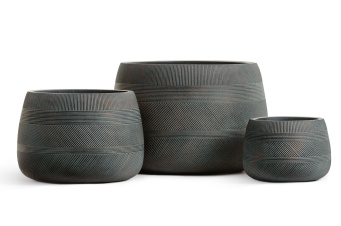 Кашпо TREEZ ERGO - Graphics - Низкая чаша - Окись с медной патиной