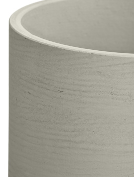 Кашпо TREEZ ERGO - Concrete - Низкий цилиндр - Белый песок