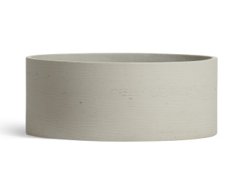 Кашпо TREEZ ERGO - Concrete - Низкий цилиндр - Белый песок
