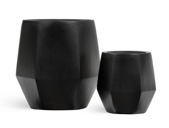 Кашпо TREEZ Effectory - Crystal - Многогранник - Антрацит