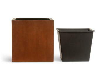 Кашпо TREEZ Effectory - Corten Steel - Куб - Кортеновская сталь - Бархатистая окись