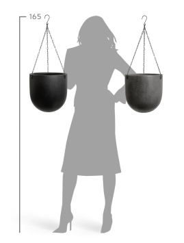 Кашпо TREEZ Effectory - Black Stone - Чаша большая подвесная - Антрацит