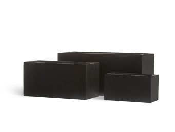 Кашпо TREEZ Effectory - Black Stone - Низкий прямоугольник - Антрацит