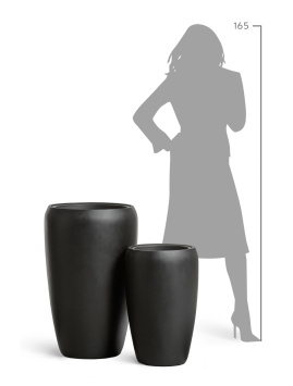 Кашпо TREEZ Effectory - Black Stone - Высокий округлый конус - Антрацит
