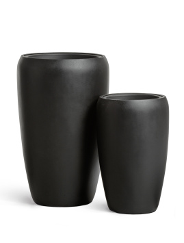 Кашпо TREEZ Effectory - Black Stone - Высокий округлый конус - Антрацит