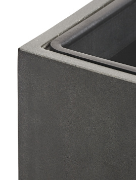 Кашпо TREEZ Effectory - Beton - Куб - Тёмно-серый бетон