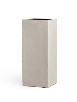 Кашпо TREEZ Effectory - Beton - Высокий куб - Белый песок