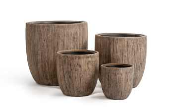 Кашпо TREEZ Effectory - Wood - Округлый конус - Светлый дуб