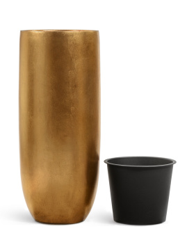 Кашпо TREEZ Effectory - Metal - Высокий округлый конус - Сусальное золото