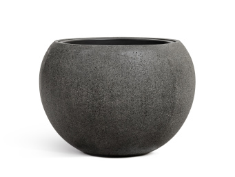 Кашпо TREEZ Effectory - Stone - Большая полусфера - Тёмно-серый камень