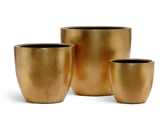 Кашпо TREEZ Effectory - Metal - Округлый конус - Сусальное золото