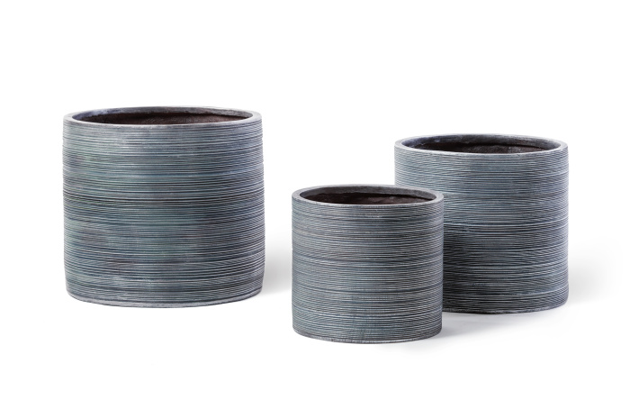 Кашпо TREEZ TreeLine Цилиндр состаренное серебро фото