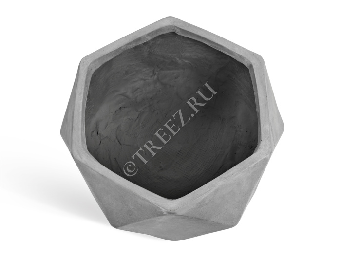Кашпо TREEZ ERGO - Rombo - Низкая чаша-многогранник - Светло-серый камень фото
