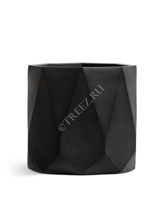 Кашпо TREEZ ERGO - Rombo - Цилиндр-многогранник- Антрацит фото