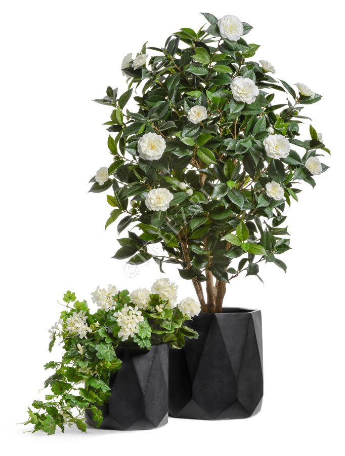 Кашпо TREEZ ERGO - Rombo - Цилиндр-многогранник- Антрацит фото