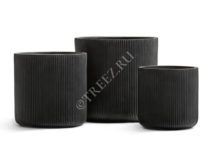 Кашпо TREEZ ERGO - Jet - Цилиндр - Антрацит фото