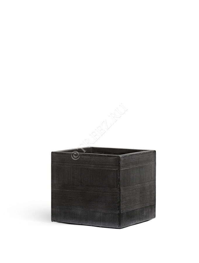 Кашпо TREEZ ERGO - Graphics - Куб - Чёрный Графит фото