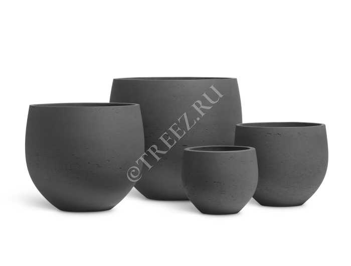 Кашпо TREEZ ERGO - Concrete - Чаша - Тёмно-серый бетон фото