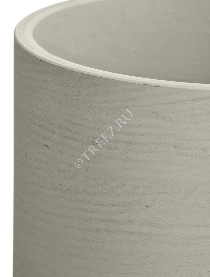 Кашпо TREEZ ERGO - Concrete - Низкий цилиндр - Белый песок фото