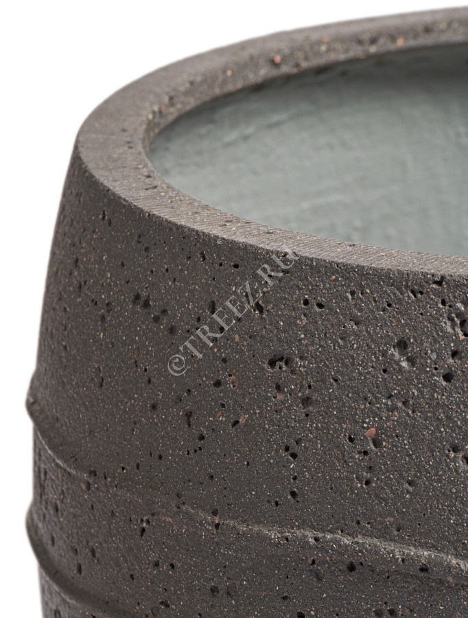 Кашпо TREEZ ERGO - Nero - Амфора - Чёрный туф фото