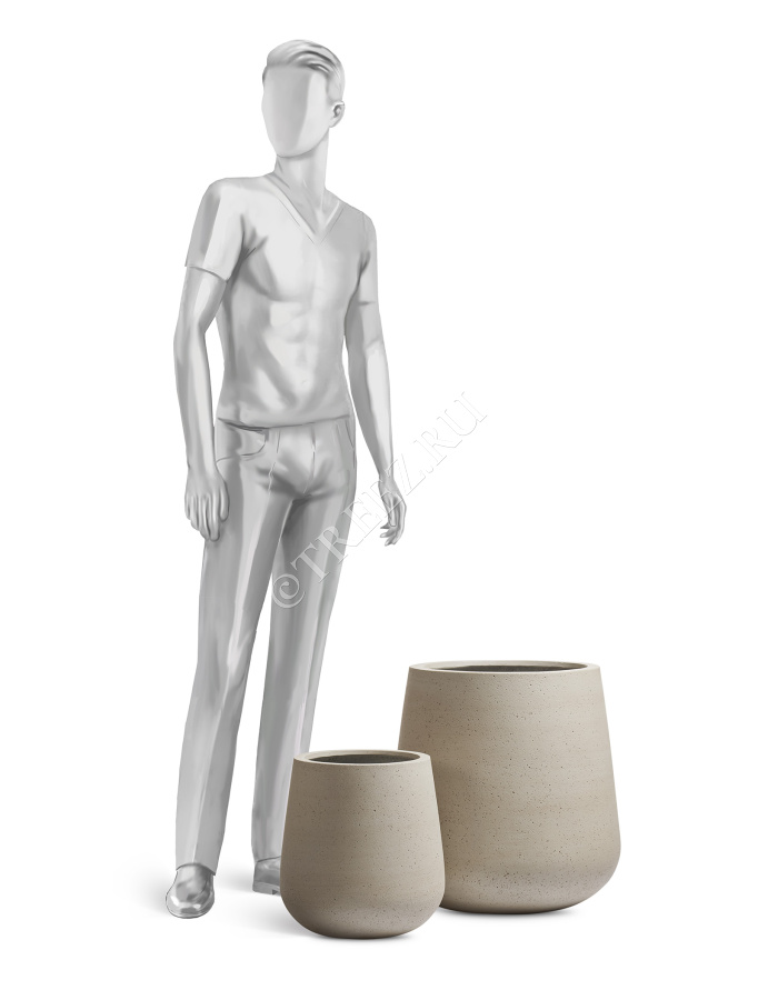 Кашпо TREEZ ERGO - Fine Rock - Design-чаша - Белый песок фото