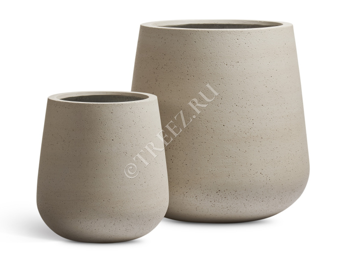 Кашпо TREEZ ERGO - Fine Rock - Design-чаша - Белый песок фото