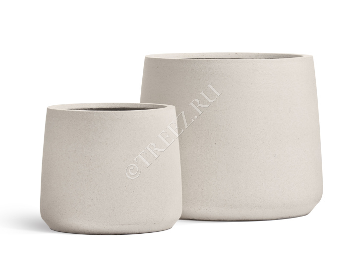 Кашпо TREEZ ERGO - Fine Rock - Чаша Cone - Белый камень фото