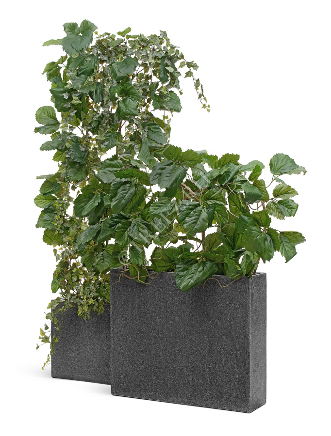 Кашпо TREEZ Effectory - Stone - Высокий Дивайдер - Тёмно-серый камень фото