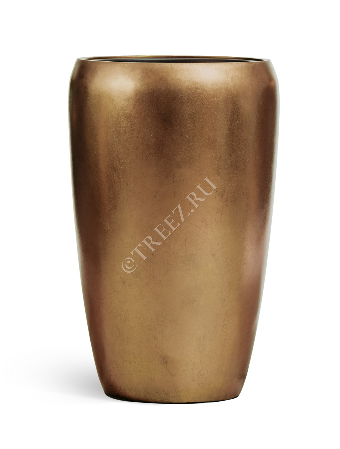 Кашпо TREEZ Effectory - Metal - Высокий округлый конус - Тёмное матовое золото фото